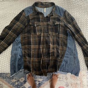 Free People Denim Flannel